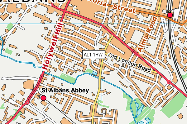AL1 1HW map - OS VectorMap District (Ordnance Survey) AL1 1HW map - OS VectorMap District (Ordnance Survey)