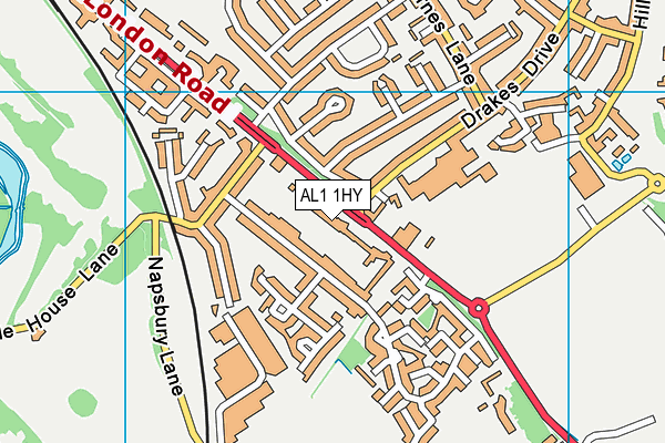AL1 1HY map - OS VectorMap District (Ordnance Survey) AL1 1HY map - OS VectorMap District (Ordnance Survey)