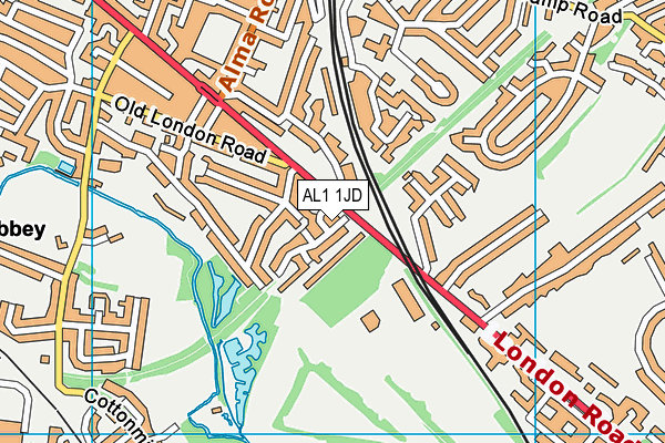 AL1 1JD map - OS VectorMap District (Ordnance Survey) AL1 1JD map - OS VectorMap District (Ordnance Survey)