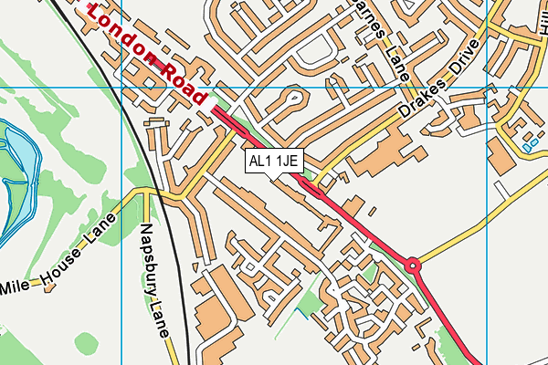 AL1 1JE map - OS VectorMap District (Ordnance Survey) AL1 1JE map - OS VectorMap District (Ordnance Survey)