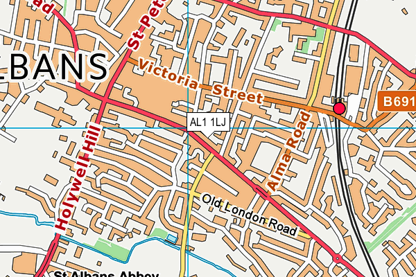 AL1 1LJ map - OS VectorMap District (Ordnance Survey) AL1 1LJ map - OS VectorMap District (Ordnance Survey)