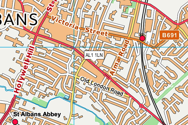 AL1 1LN map - OS VectorMap District (Ordnance Survey)