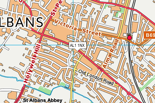 AL1 1NX map - OS VectorMap District (Ordnance Survey)
