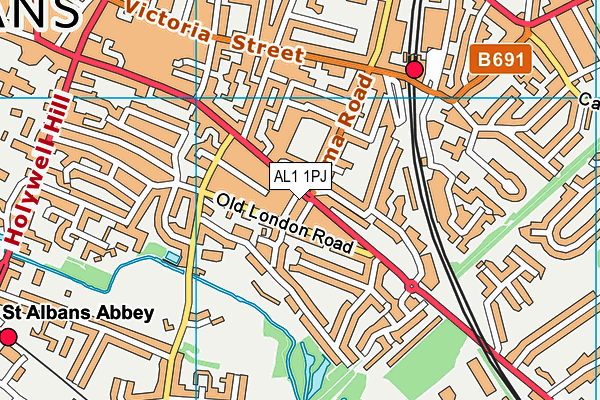 AL1 1PJ map - OS VectorMap District (Ordnance Survey)