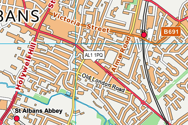AL1 1PQ map - OS VectorMap District (Ordnance Survey)