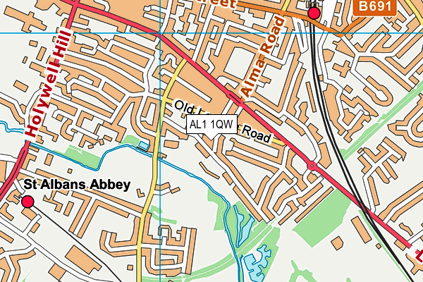 AL1 1QW map - OS VectorMap District (Ordnance Survey) AL1 1QW map - OS VectorMap District (Ordnance Survey)