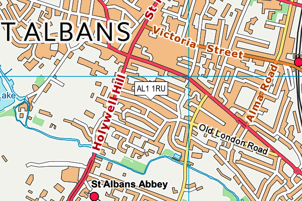 AL1 1RU map - OS VectorMap District (Ordnance Survey)