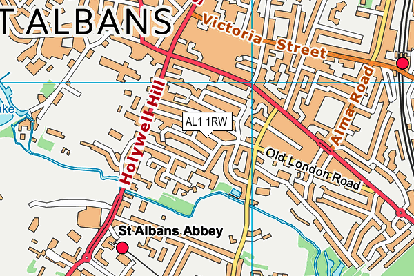 AL1 1RW map - OS VectorMap District (Ordnance Survey) AL1 1RW map - OS VectorMap District (Ordnance Survey)