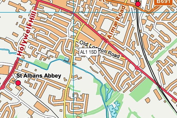AL1 1SD map - OS VectorMap District (Ordnance Survey) AL1 1SD map - OS VectorMap District (Ordnance Survey)