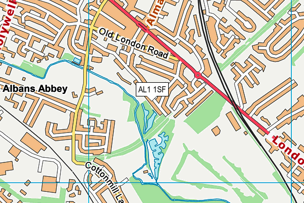 AL1 1SF map - OS VectorMap District (Ordnance Survey) AL1 1SF map - OS VectorMap District (Ordnance Survey)