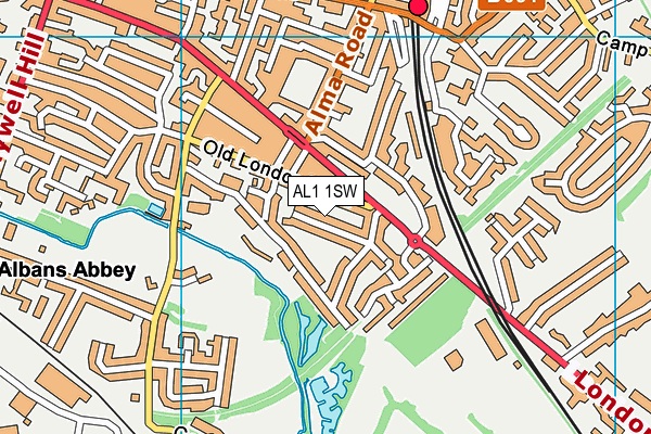 AL1 1SW map - OS VectorMap District (Ordnance Survey) AL1 1SW map - OS VectorMap District (Ordnance Survey)