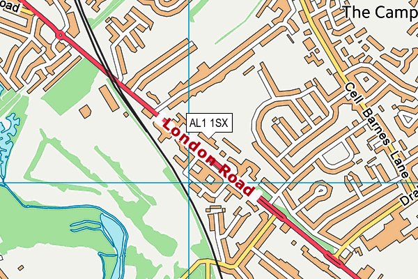 AL1 1SX map - OS VectorMap District (Ordnance Survey) AL1 1SX map - OS VectorMap District (Ordnance Survey)