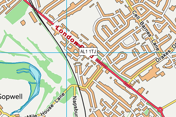 AL1 1TJ map - OS VectorMap District (Ordnance Survey) AL1 1TJ map - OS VectorMap District (Ordnance Survey)