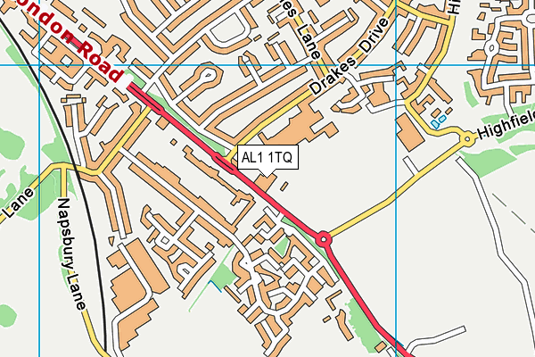 AL1 1TQ map - OS VectorMap District (Ordnance Survey) AL1 1TQ map - OS VectorMap District (Ordnance Survey)