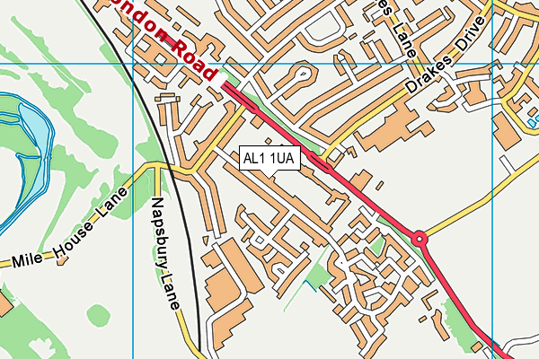 AL1 1UA map - OS VectorMap District (Ordnance Survey) AL1 1UA map - OS VectorMap District (Ordnance Survey)