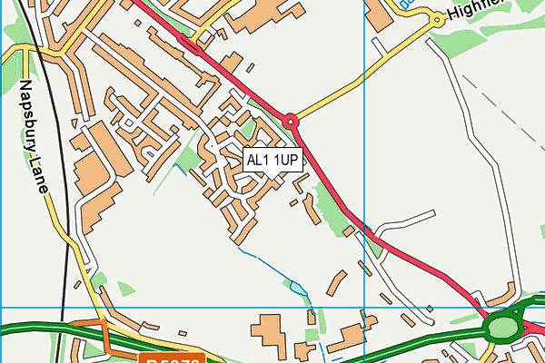 AL1 1UP map - OS VectorMap District (Ordnance Survey) AL1 1UP map - OS VectorMap District (Ordnance Survey)