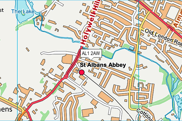 AL1 2AW map - OS VectorMap District (Ordnance Survey)