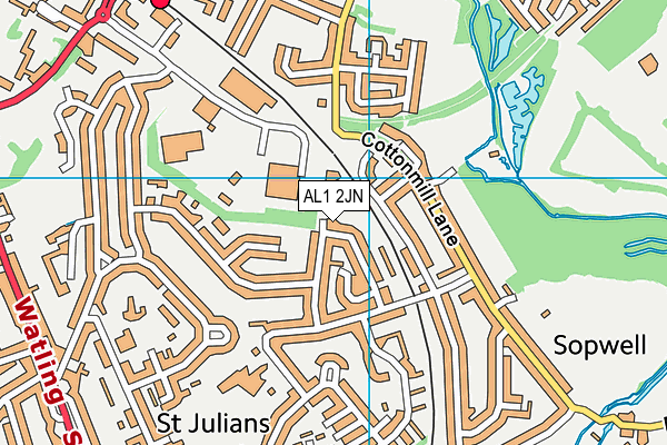 AL1 2JN map - OS VectorMap District (Ordnance Survey) AL1 2JN map - OS VectorMap District (Ordnance Survey)