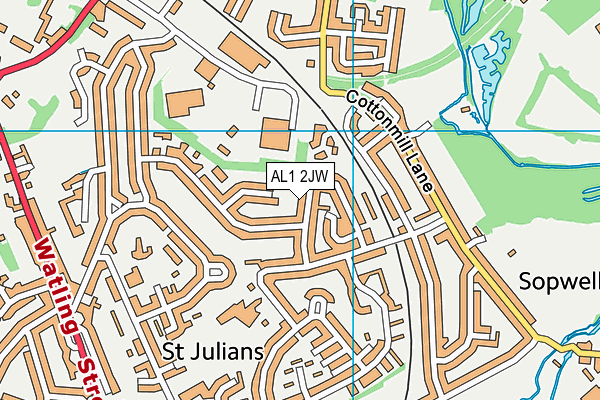 AL1 2JW map - OS VectorMap District (Ordnance Survey) AL1 2JW map - OS VectorMap District (Ordnance Survey)