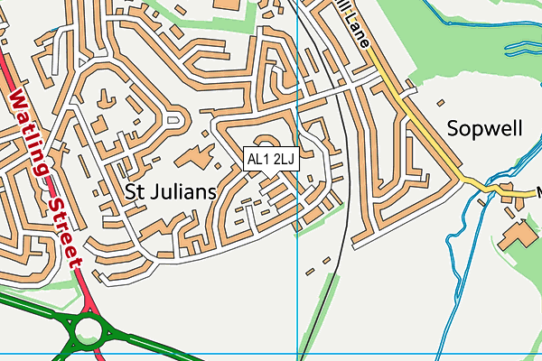 AL1 2LJ map - OS VectorMap District (Ordnance Survey) AL1 2LJ map - OS VectorMap District (Ordnance Survey)