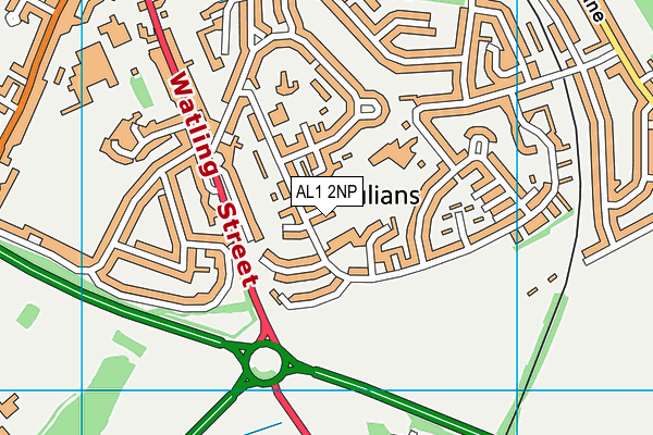 AL1 2NP map - OS VectorMap District (Ordnance Survey) AL1 2NP map - OS VectorMap District (Ordnance Survey)