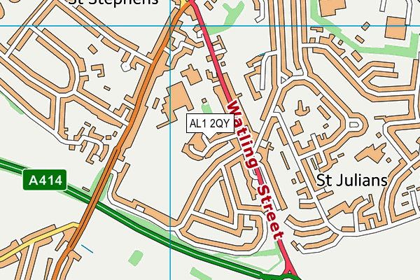 AL1 2QY map - OS VectorMap District (Ordnance Survey) AL1 2QY map - OS VectorMap District (Ordnance Survey)