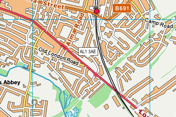 AL1 3AE map - OS VectorMap District (Ordnance Survey) AL1 3AE map - OS VectorMap District (Ordnance Survey)