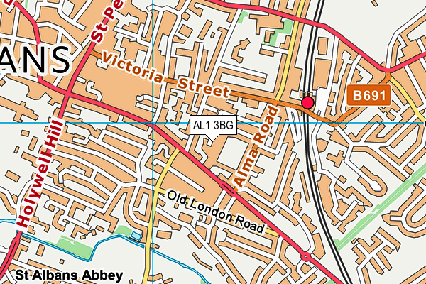 AL1 3BG map - OS VectorMap District (Ordnance Survey) AL1 3BG map - OS VectorMap District (Ordnance Survey)