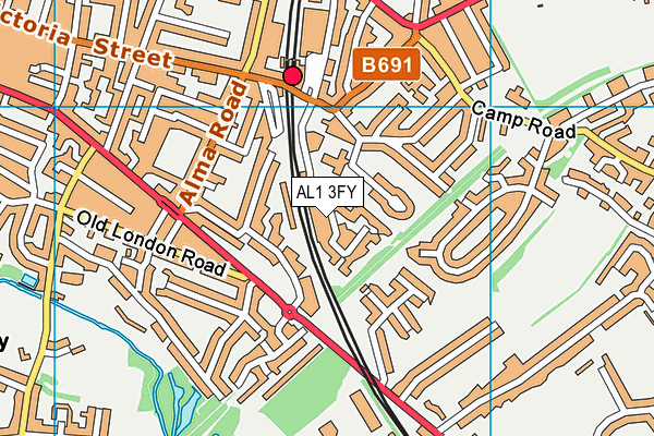 AL1 3FY map - OS VectorMap District (Ordnance Survey) AL1 3FY map - OS VectorMap District (Ordnance Survey)