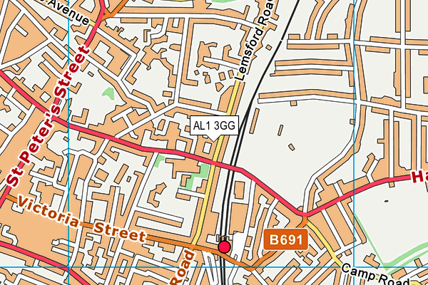 AL1 3GG map - OS VectorMap District (Ordnance Survey) AL1 3GG map - OS VectorMap District (Ordnance Survey)