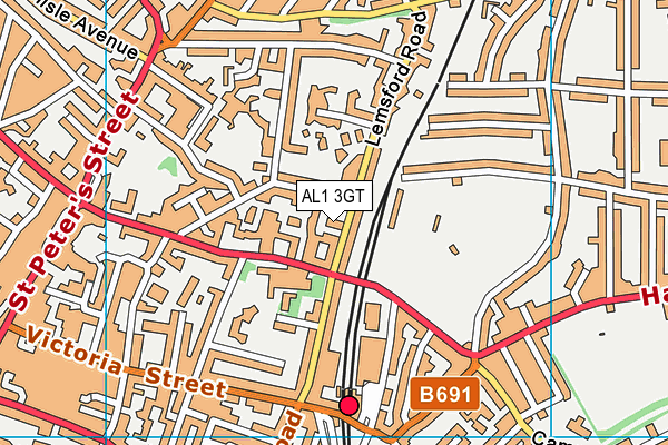 AL1 3GT map - OS VectorMap District (Ordnance Survey) AL1 3GT map - OS VectorMap District (Ordnance Survey)