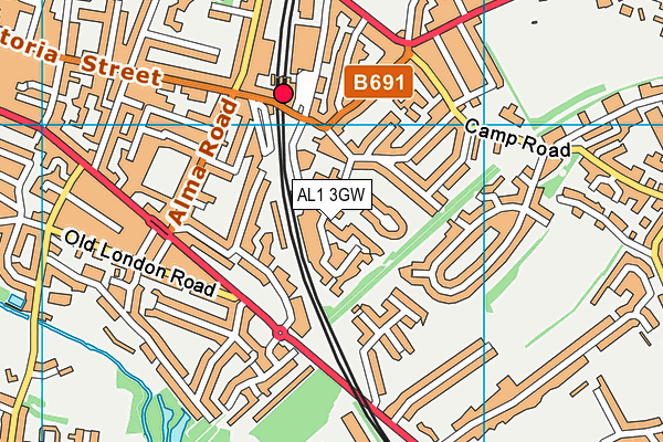 AL1 3GW map - OS VectorMap District (Ordnance Survey) AL1 3GW map - OS VectorMap District (Ordnance Survey)