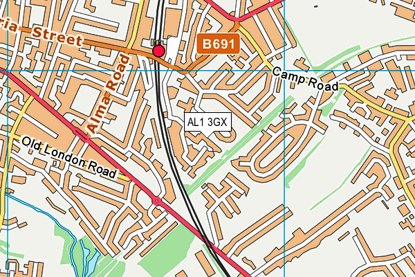 AL1 3GX map - OS VectorMap District (Ordnance Survey)