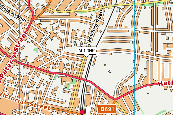 AL1 3HP map - OS VectorMap District (Ordnance Survey) AL1 3HP map - OS VectorMap District (Ordnance Survey)