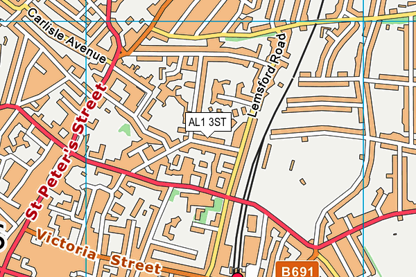 AL1 3ST map - OS VectorMap District (Ordnance Survey) AL1 3ST map - OS VectorMap District (Ordnance Survey)
