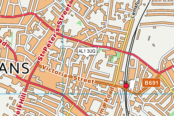 AL1 3UQ map - OS VectorMap District (Ordnance Survey)