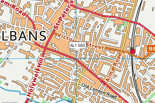 AL1 3XG map - OS VectorMap District (Ordnance Survey) AL1 3XG map - OS VectorMap District (Ordnance Survey)
