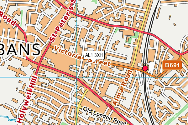 AL1 3XH map - OS VectorMap District (Ordnance Survey)