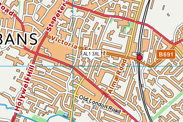 AL1 3XL map - OS VectorMap District (Ordnance Survey) AL1 3XL map - OS VectorMap District (Ordnance Survey)