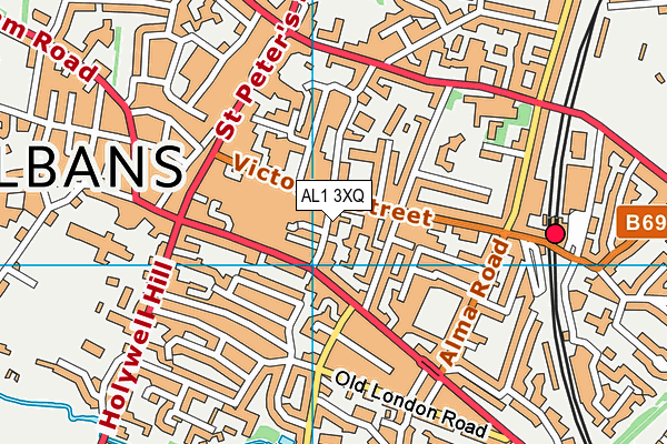 AL1 3XQ map - OS VectorMap District (Ordnance Survey) AL1 3XQ map - OS VectorMap District (Ordnance Survey)
