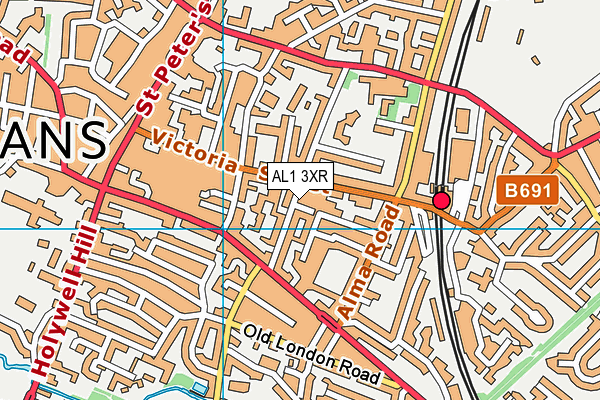 AL1 3XR map - OS VectorMap District (Ordnance Survey) AL1 3XR map - OS VectorMap District (Ordnance Survey)