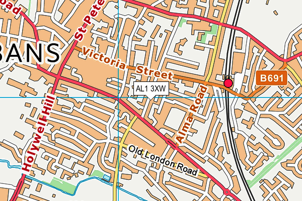 AL1 3XW map - OS VectorMap District (Ordnance Survey) AL1 3XW map - OS VectorMap District (Ordnance Survey)