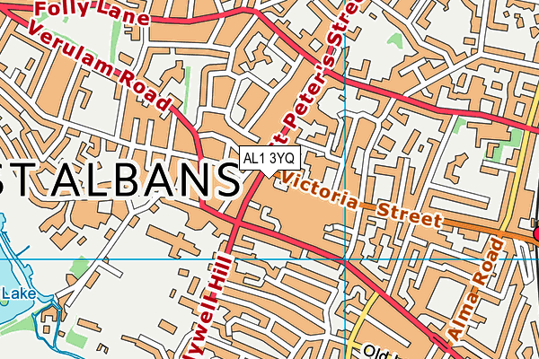 AL1 3YQ map - OS VectorMap District (Ordnance Survey) AL1 3YQ map - OS VectorMap District (Ordnance Survey)