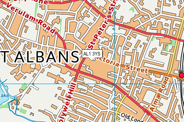 AL1 3YS map - OS VectorMap District (Ordnance Survey)