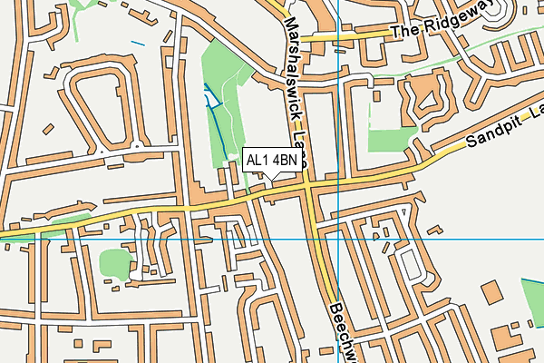 AL1 4BN map - OS VectorMap District (Ordnance Survey) AL1 4BN map - OS VectorMap District (Ordnance Survey)