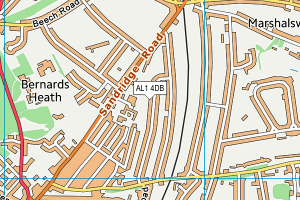 AL1 4DB map - OS VectorMap District (Ordnance Survey) AL1 4DB map - OS VectorMap District (Ordnance Survey)