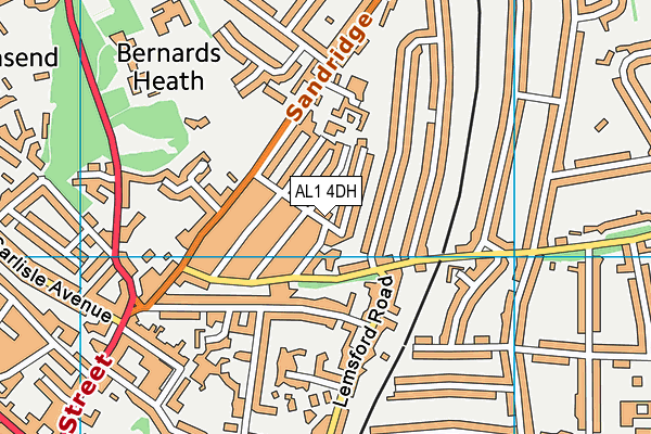 AL1 4DH map - OS VectorMap District (Ordnance Survey)