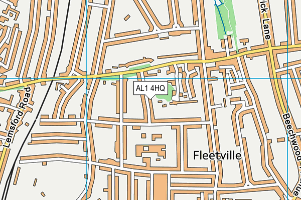 AL1 4HQ map - OS VectorMap District (Ordnance Survey)