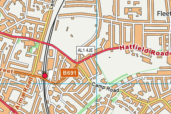 AL1 4JE map - OS VectorMap District (Ordnance Survey) AL1 4JE map - OS VectorMap District (Ordnance Survey)