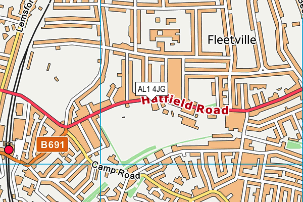 AL1 4JG map - OS VectorMap District (Ordnance Survey) AL1 4JG map - OS VectorMap District (Ordnance Survey)